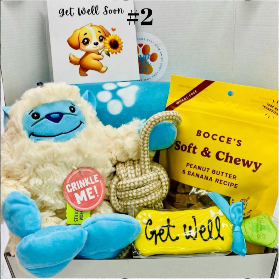 Large Get Well Hugs & Snuggles Dog Gift Box, Med-Large Dog, Dog Gift Box, Get Well Dog, Gift Idea for Dog Owners, Dog Get Well Soon