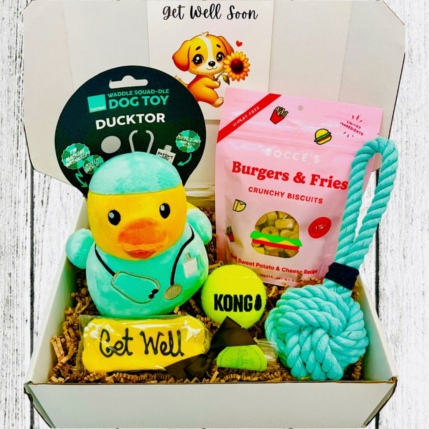 Quack-tastic Recovery: Get Well Soon Dog Gift Box